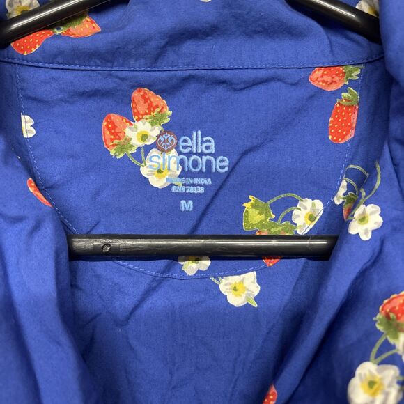 Womens Size M Ella Simone Strawberry Print PJ Set EUC - Picture 2 of 7